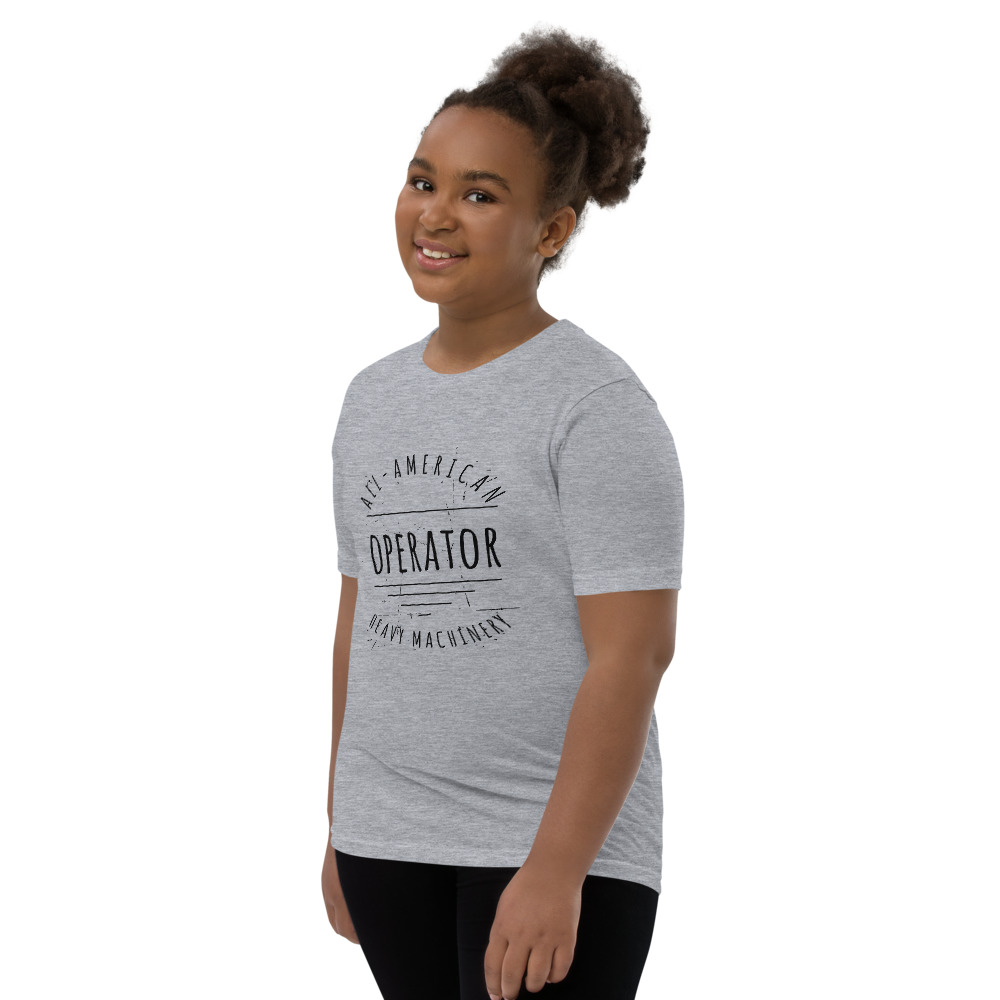 youth-premium-tee-athletic-heather-left-front-6046f60ce14cf.jpg Girl's Equipment Operator RD Tee (Light) - Image 1