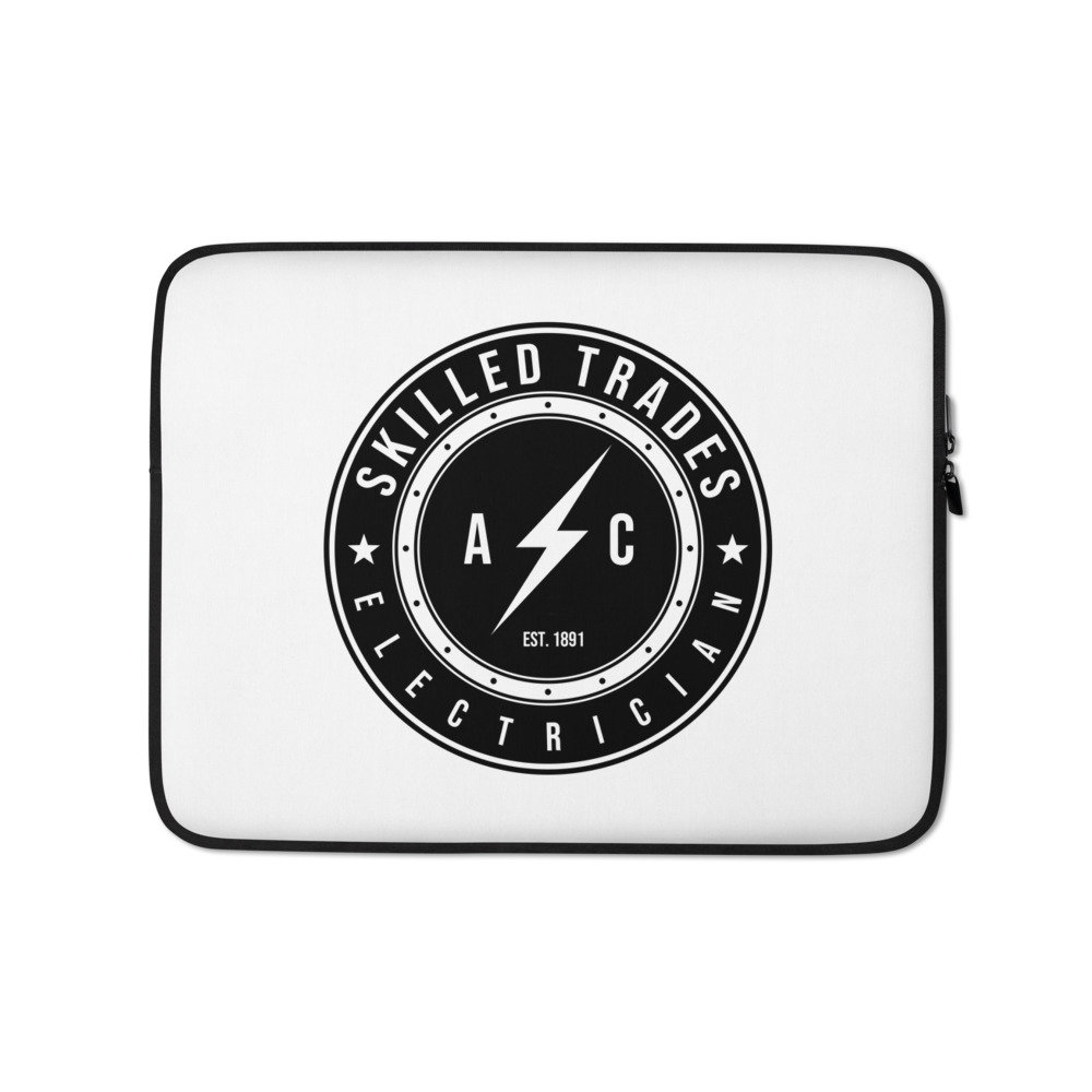 laptop-sleeve-13-in-front-61479e7bec463.jpg Electrician ST Laptop Sleeve - Image 1