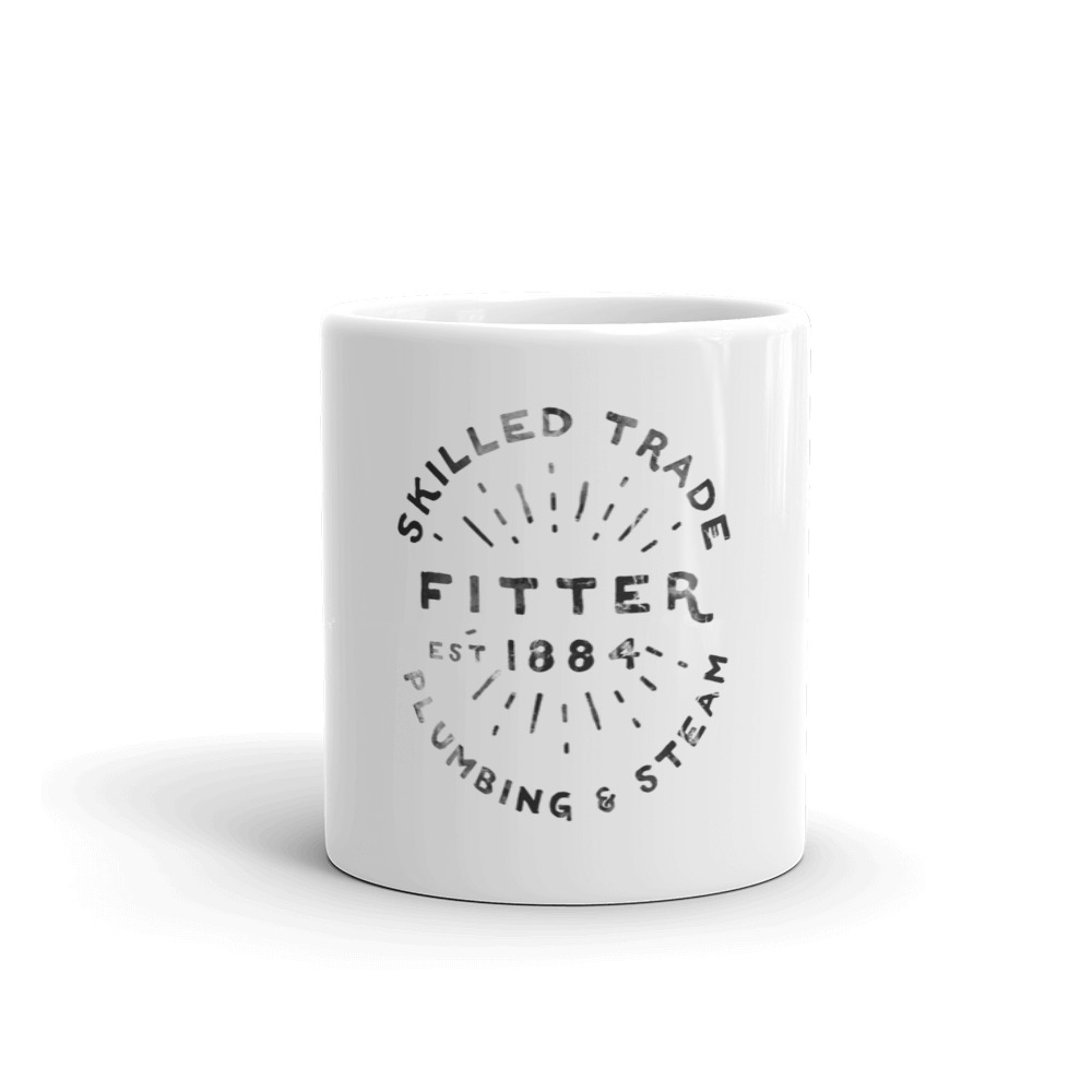 white-glossy-mug-11oz-front-view-614ab6bb74f9c.jpg Pipefitter Vintage Mug - Image 1